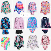 (Spot) UK next sunscreen swimsuit 21 years new palm print girl girl long sleeve one-piece swimsuit