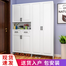 Nordic simple shoe cabinet Household door entrance cabinet Large capacity high cabinet One-piece wall-by-wall foyer cabinet customization