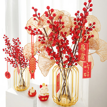 Hair Treasure Red Fruits Red Fruits Winter Green Fruits Fake Flowers Simulation Flowers Furnishing Living-room New Year Decorations Floral Wedding House Floral Swing Pieces