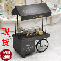 European-style wrought supermarket promotion car with cabinet flower shop mobile stall creative outdoor stall car