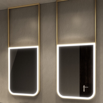 Rectangular hollow luminous mirror hanging mirror hanging room hotel bathroom mirror bathroom mirror with lamp mirror