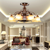 Retro European ceiling fan lamp American Jane Europe negative ion electric fan lamp Living Room restaurant invisible fan chandelier bedroom
