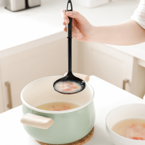 Japan imported creative soup spoon Household large plastic silicone long handle hot pot spoon High temperature Japanese style soup spoon