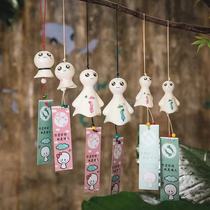  Cute sunny day doll doll Ceramic wind chimes pendant Japanese-style creative birthday gift Student couple car pendant