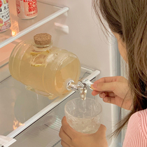 Household glass bubble wine bottle Net Red cold water bucket can not be high temperature belt faucet beer beverage Cola barrel container