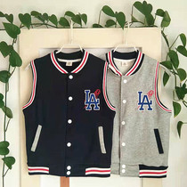 Boys spring and autumn big boy waistcoat waistcoat child pure cotton vest baseball uniform with waistcoat girl sports jacket cardio-hoodie