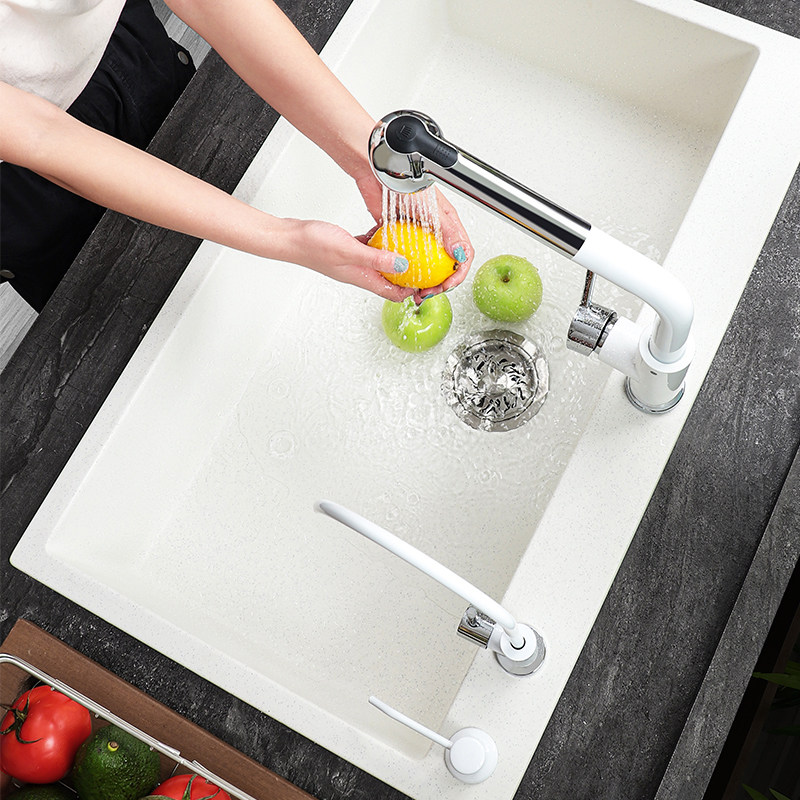 Germany Purinston quartz stone sink Granite kitchen sink Dishwashing basin under the table large single slot set