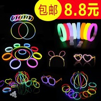 Glow Stick Light Stick Accessories Bracelet Skull Heart Hairpin Multicolor Light Stick Disposable Silver Light Stick