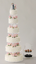 Excellent cake model white rose wedding flowers simulation cake shelf birthday wedding cake model