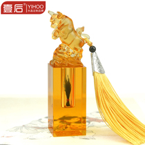 One after the Crystal glazed Talis cow souvenir baby hair seal newborn umbilical cord making twelve Zodiac