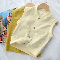 Children Leisure overalls Machia Spring autumn new male and female child minimis comfortable 100 hitch woven neutral Machia