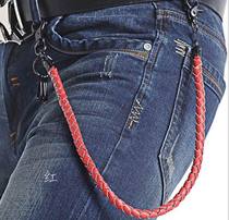  Punk mens pants chain personality red tide youth leather waist chain Japanese and Korean version of trendy mens jeans wallet non-mainstream