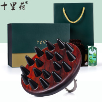 Shilihes new patented natural horn multi-functional massage comb for men and women household portable head meridian comb