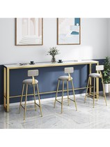 Nordic marble bar table light luxury milk tea shop bar tall table and chair simple modern long strip solid wood table home