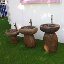 Kindergarten childrens sink table outdoor courtyard garden column wash basin outdoor Children School stone sink