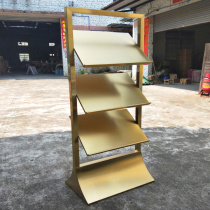 Customized single-page data rack sales department golden newspaper rack real estate folding rack Household Size Map Book newspaper rack gold rack