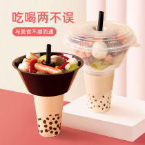 Trumpeter Disposable Milk Tea Cup Risotto Spicy hot Milk Tea Hot Pot Cup Fruit Tonet Red Cup Custom 100