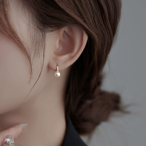 Натуральные ретро серьги из жемчуга, легкий роскошный стиль, французский стиль, изысканный стиль