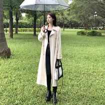 Windbreaker coat women 2021 new autumn and winter long small man slim slim temperament fried street suit coat