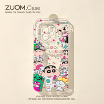 zuom Japan-ROK cartoon pyjamas wax pen small new application Apple 13mini mobile phone shell iphone12promax female new 11 couples cartoon x xr transparent anti-fall 8p
