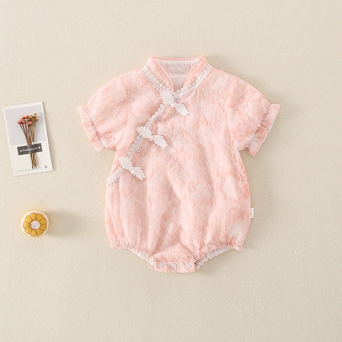 Летнее милое ципао для раннего возраста для выхода на улицу для девочек для принцессы для новорожденных, боди, китайский стиль