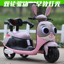 New childrens electric car motorcycle tricycle male and female baby battery car can sit and ride large stroller