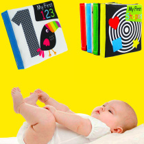 Visual inspiring baby black and white early education English cloth book cant tear up baby puzzle Enlightenment toy 6-12 months