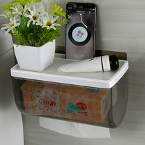 Bathroom wall-mounted tissue box Bathroom punch-free paper roll holder Toilet hollow solid paper pumping universal paper towel holder