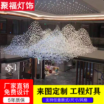 Customized large hotel lighting creative art glass sales department stone chandelier sand table mall lobby engineering lamp