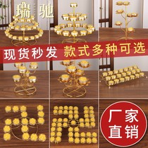 For Buddha ghee Lotus Candlestick home lantern Buddhist supplies seven-star ghee lamp stand Temple candle stand