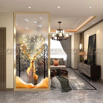 Modern minimalist art tempered glass screen partition living room decoration bedroom shelter entrance light Luxury customization