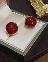 Acacia red bean two wear earrings 2021 New 925 silver pin fashion temperament versatile niche design sense ear stud
