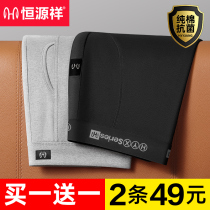 Hengyuanxiang mens cotton trousers spring and autumn large size loose bottoming trousers thin tight warm trousers winter