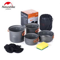 NH miserably four-in-one combination set of pot tableware picnic barbecue outdoor camping Pot cookware portable 2-3 people