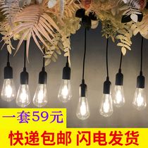 Wedding props Edison chandelier landscaping lights wedding ceiling decoration window layout tungsten wire lights string hanging lights string lights string lights