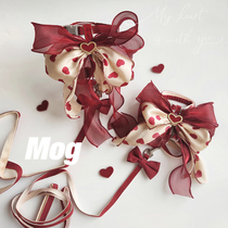 MOG New Heart Pet Traction Rope Cute Fairy Gas Great Butterfly Knot Cat Rope Small Dog Pooch Universal