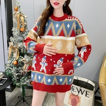 Pregnant Women Winter Suit Fashion Sweater Women Turtleneck Long Winter Jacket Size Thickened Winter Backing Shirt
