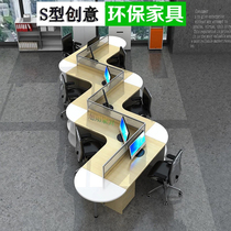 Desk Screen Radians Irregular 6 Custom staff Computer desk Open studio Booth Creativity S shape