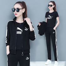 Jordan sports set women spring and autumn 2021 New Fashion large size Korean casual outdoor running clothes three sets