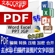 PDF editor to word format software CAD converter OCR text recognition picture vip conversion fast