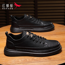 Red Dragonfly winter mens shoes 2021 New Tide shoes mens black casual leather shoes mens leather sports Board Shoes
