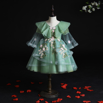 Girl flower girl dress spring 2021 new foreign baby children spring dress Princess skirt puffy gauze dress