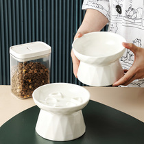 Cat bowl ceramic protection cervical spine high foot Slow Food Bowl Pet Bowl cat food bowl small dog Rice Bowl anti-knock