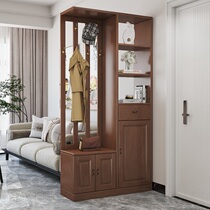 Solid wood storage cabinet Foyer cabinet Entrance entrance cabinet Shoe cabinet One-piece hall cabinet Living room partition cabinet screen cabinet Wine cabinet