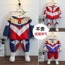 Koreas Ottmann clothes childrens clothing spring clothing 2022 new boys suit childrens male baby Spider-Man two sets