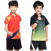 New table tennis suit set childrens competition short sleeves T-shirt for men and women students quick dry training tops shorts customization
