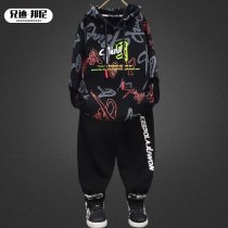 Foreign style boys hooded and velvet vests 2021 new autumn and winter Korean version of children's loose padded casual jacket