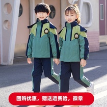 Autumn and winter new primary school students charge uniforms children three-in-one thickened class uniforms kindergarten uniforms sports suits