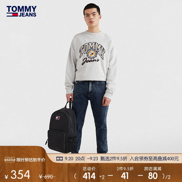Tommy мужской на открытом воздухе случайный простой Логотип флаг наклейки Ткани мощность рюкзак мешок AM0AM08565