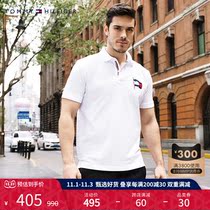 Tommy 21 new spring and autumn mens casual fashion cotton embroidered flag short sleeve polo shirt 17784